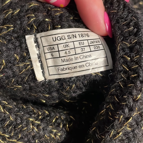 UGG Classic Cardy Knit Gold & Black Sweater Boots Size 6 - Picture 10 of 11